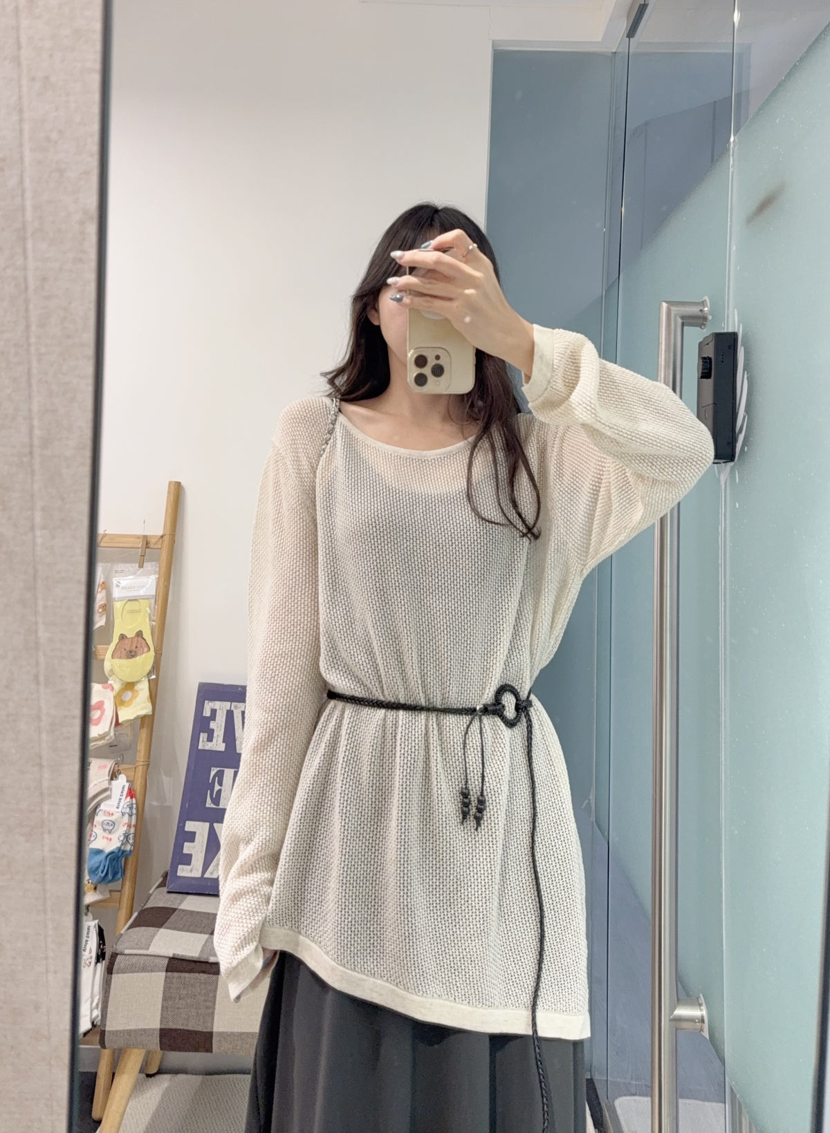 夏季・斜網衫配超彈吊帶裙SET 2色入 1S60835