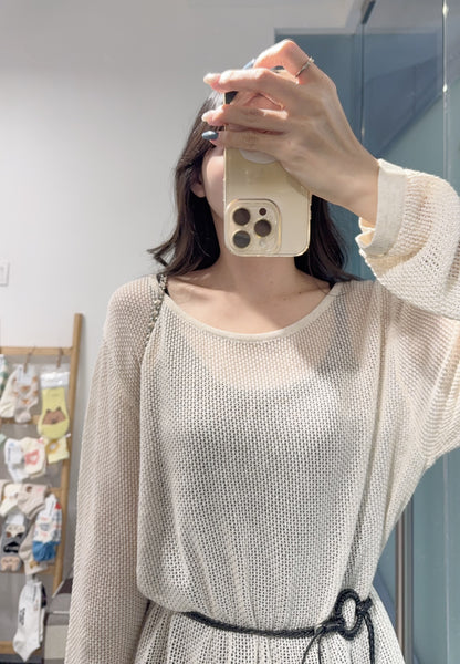 夏季・斜網衫配超彈吊帶裙SET 2色入 1S60835