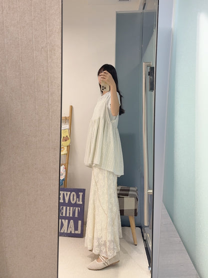 夏季・質感花仔柔軟吊帶外搭 2色入 1S10833