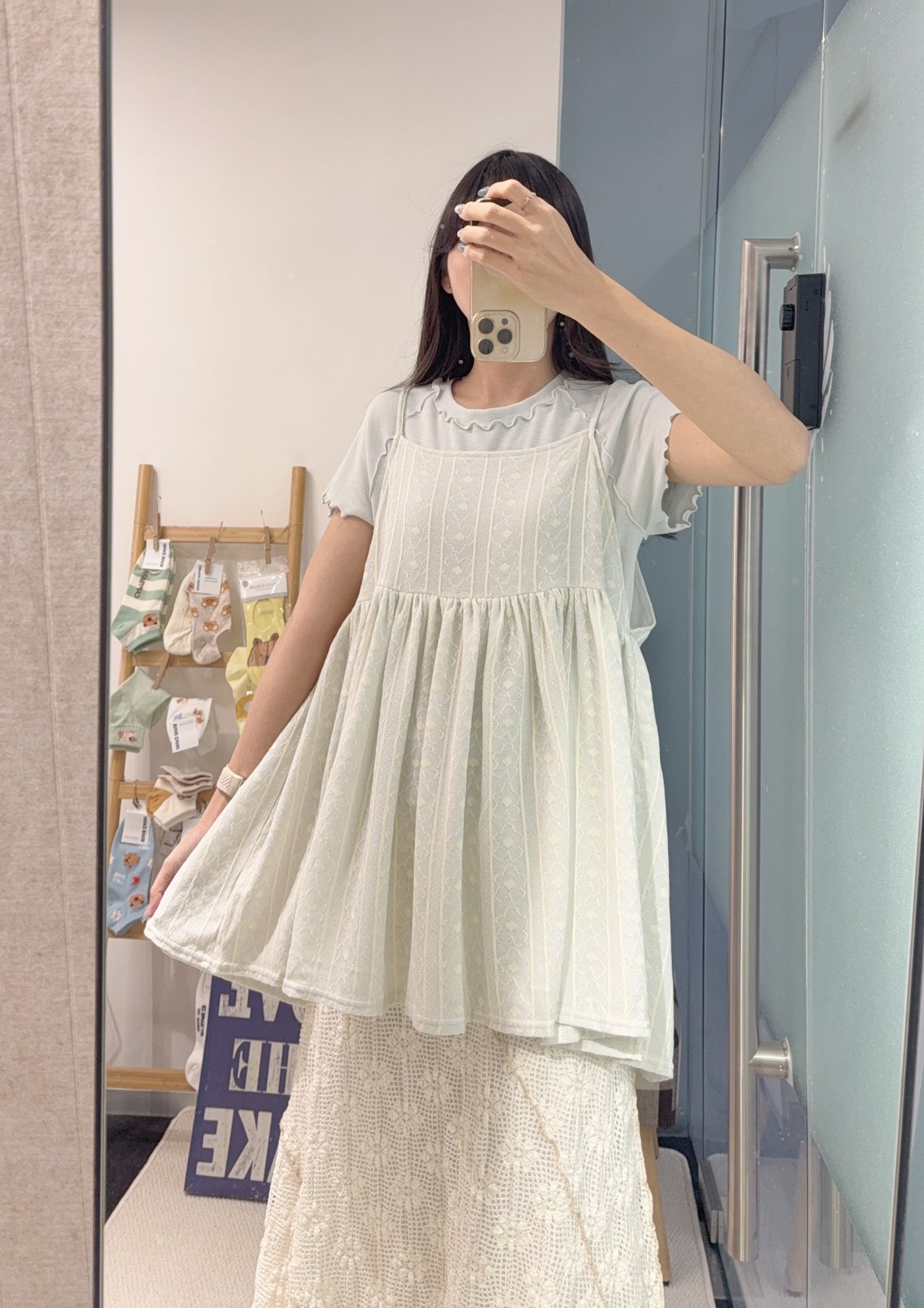 夏季・質感花仔柔軟吊帶外搭 2色入 1S10833