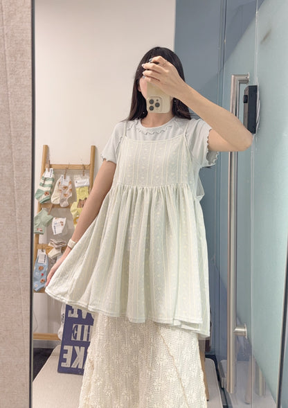 夏季・質感花仔柔軟吊帶外搭 2色入 1S10833