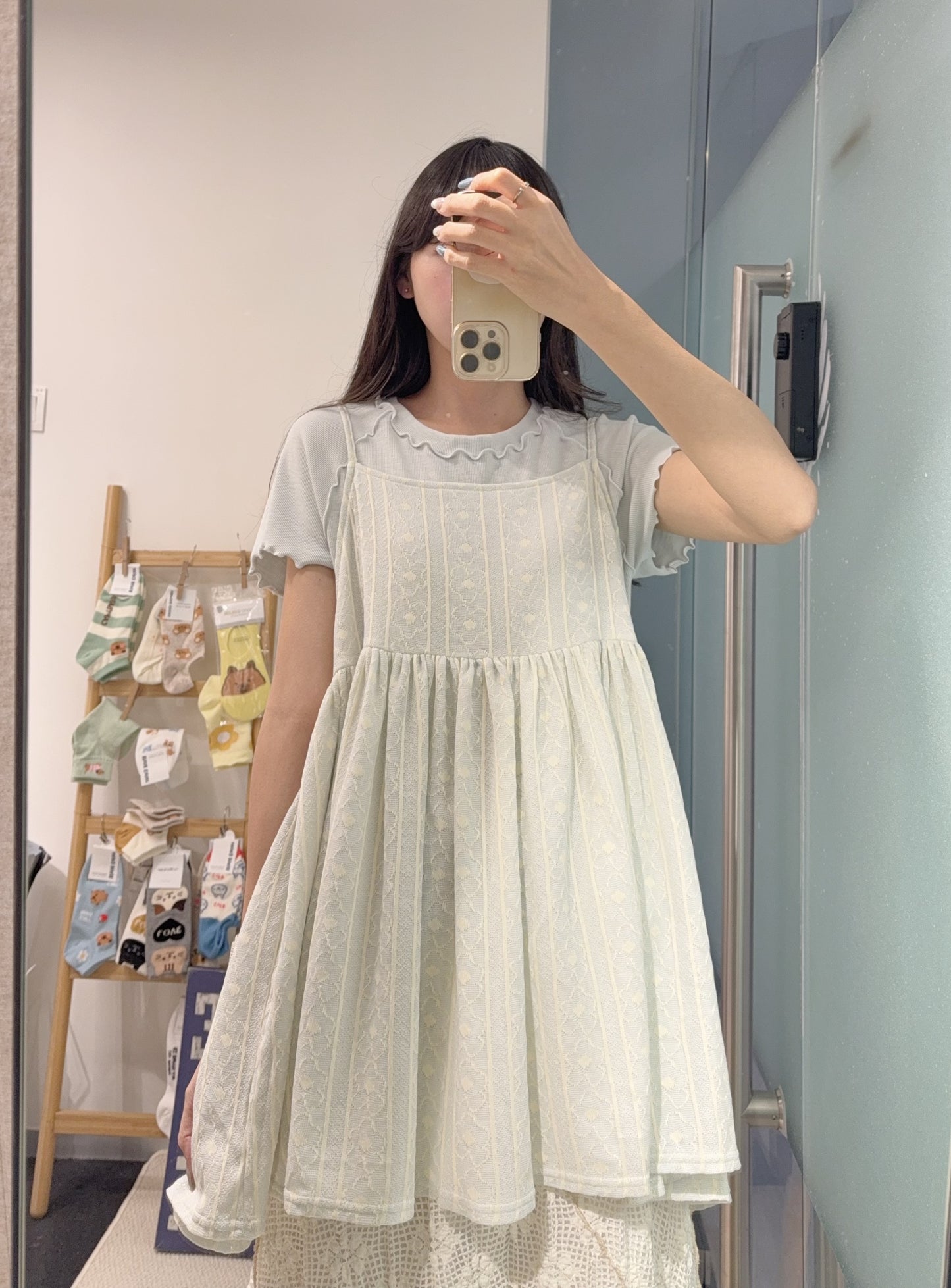 夏季・質感花仔柔軟吊帶外搭 2色入 1S10833