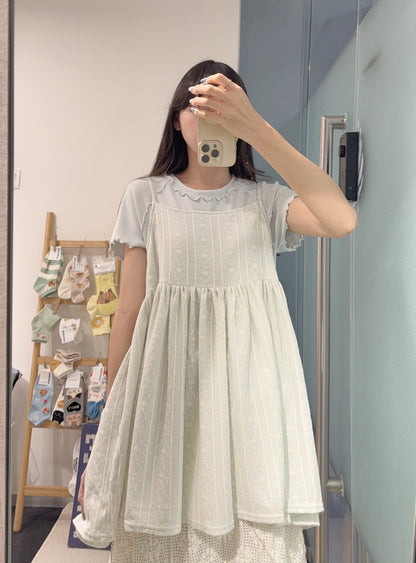 夏季・質感花仔柔軟吊帶外搭 2色入 1S10833