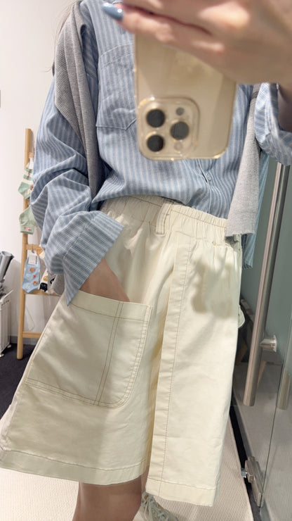 夏季・揭頁式全橡筋假裙褲 3色入 1S30831