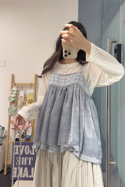 夏季・緞面質感吊帶上衣 2色入 1S10837