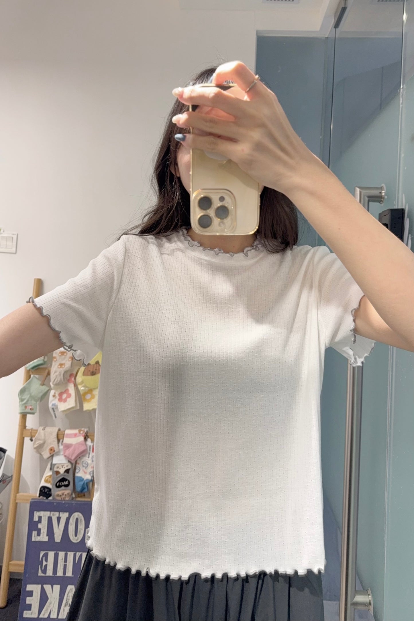 夏季・撞色邊彈性薄Tee 3色入 1S50836