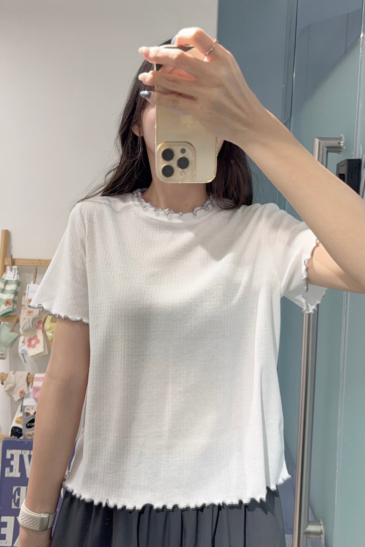 夏季・撞色邊彈性薄Tee 3色入 1S50836
