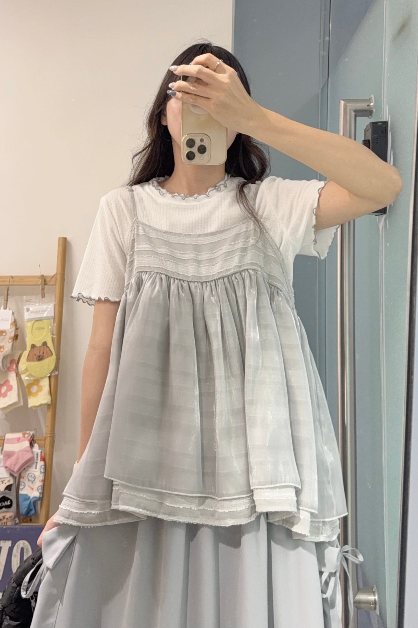 夏季・緞面質感吊帶上衣 2色入 1S10837