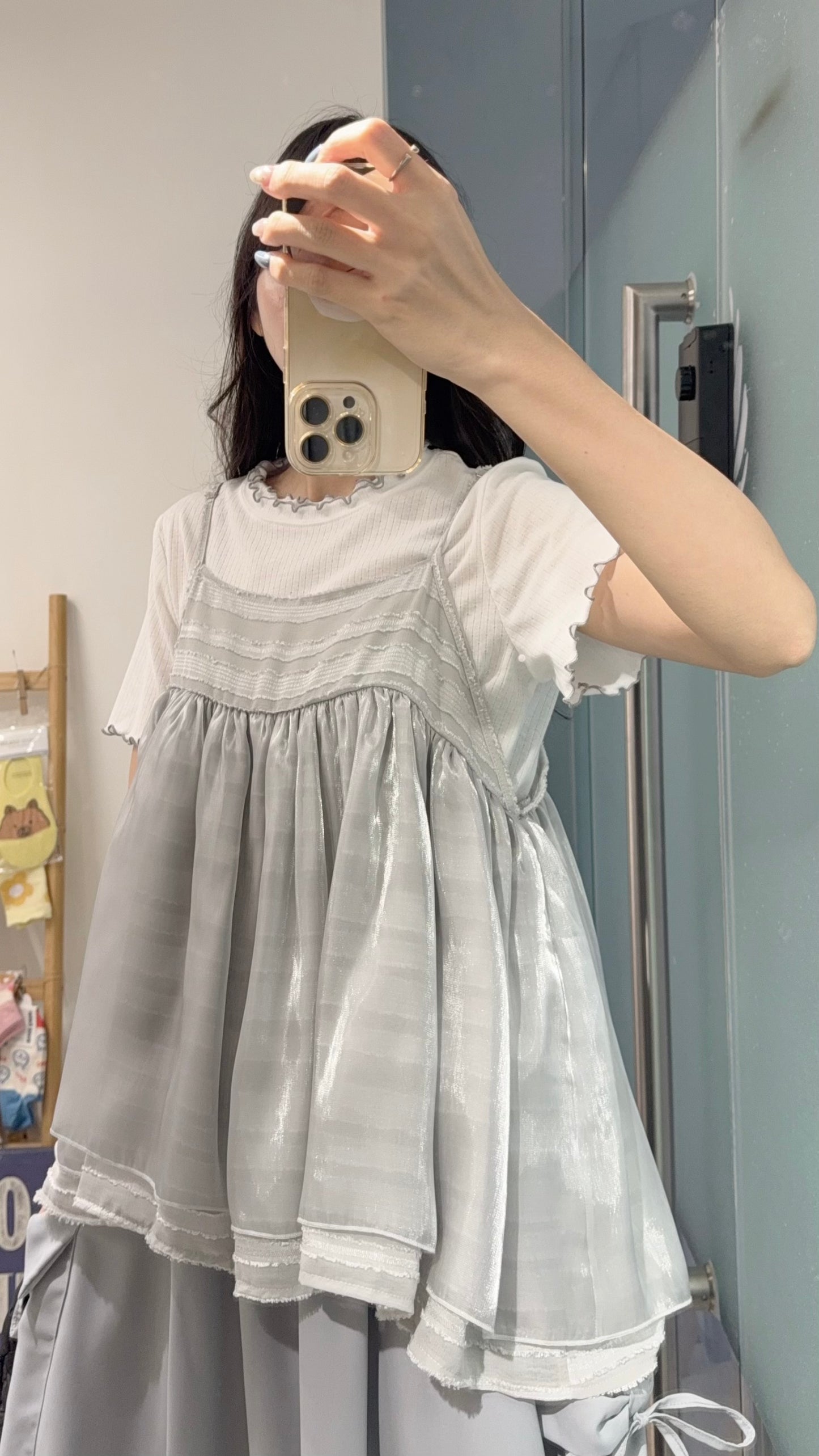 夏季・緞面質感吊帶上衣 2色入 1S10837