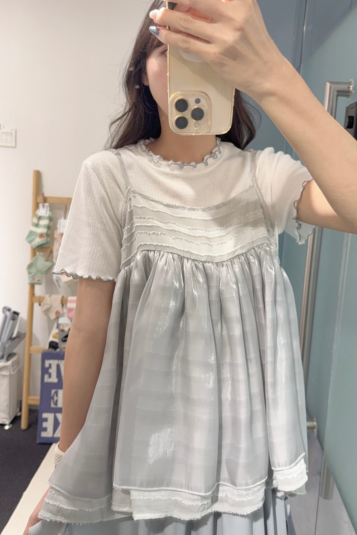 夏季・緞面質感吊帶上衣 2色入 1S10837