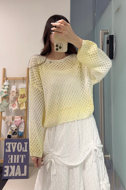 初秋・小閃片漸變色線衫 2色入 1S60840