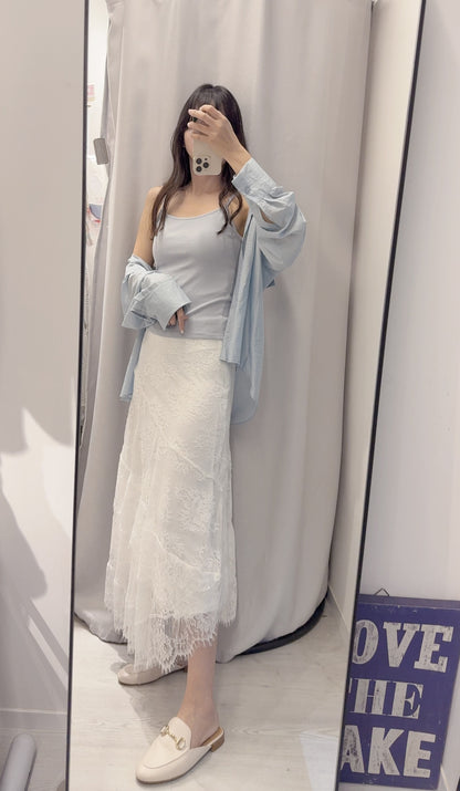 春夏・恤衫連蕾絲裙三件套裝 1S00326