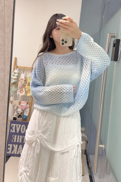 初秋・小閃片漸變色線衫 2色入 1S60840