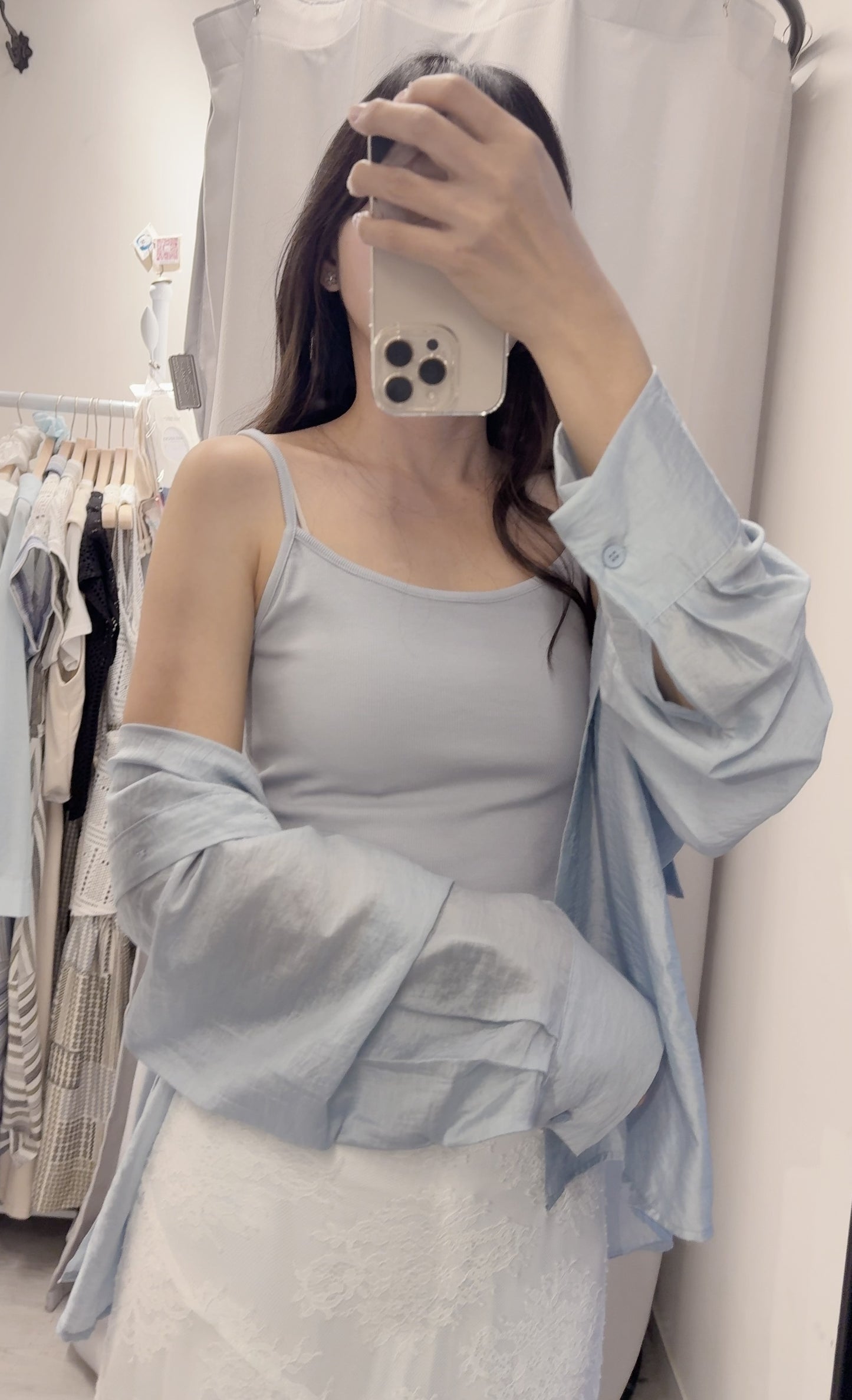 春夏・恤衫連蕾絲裙三件套裝 1S00326