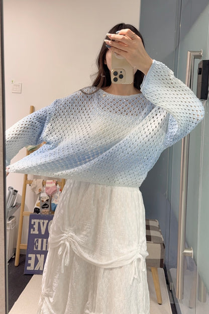 初秋・小閃片漸變色線衫 2色入 1S60840