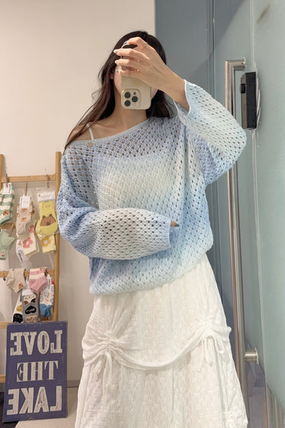 初秋・小閃片漸變色線衫 2色入 1S60840
