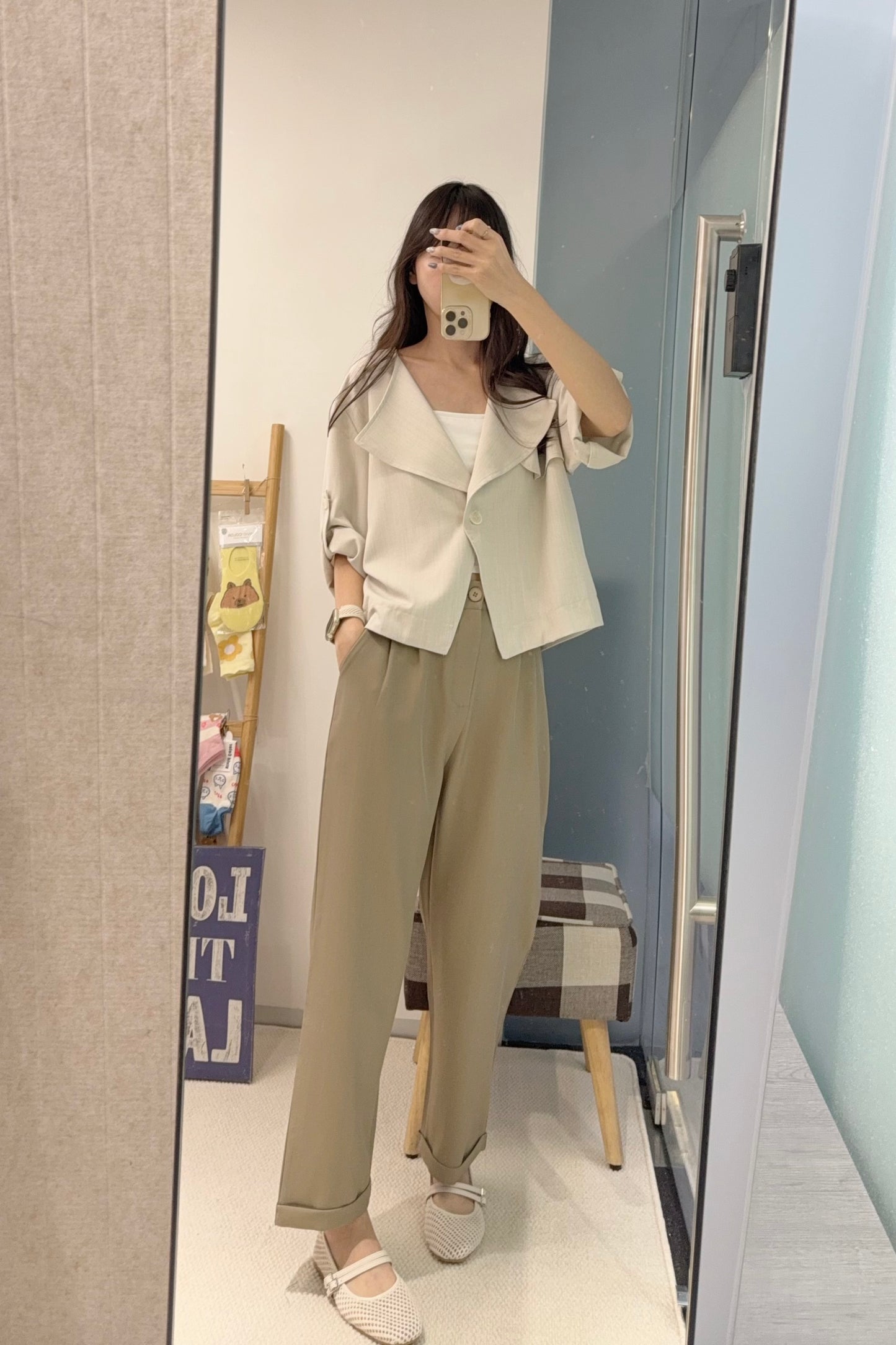 初秋・短身單扣鈕西裝外套 2色入 1S60839