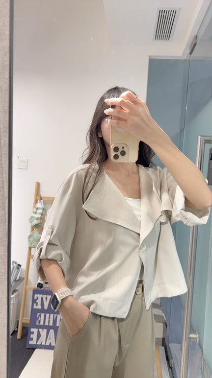 初秋・短身單扣鈕西裝外套 2色入 1S60839