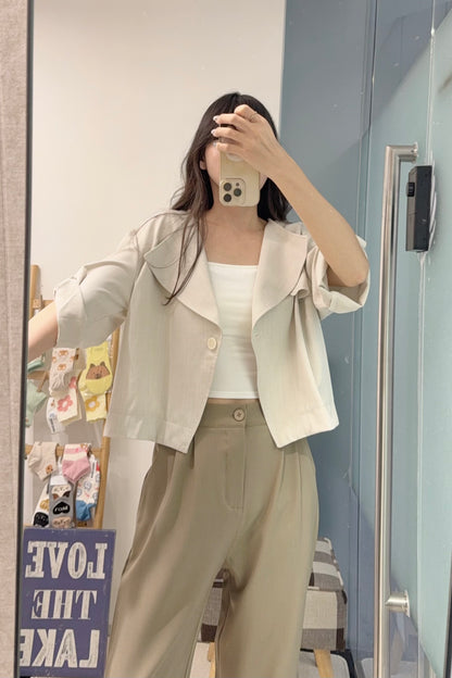 初秋・短身單扣鈕西裝外套 2色入 1S60839