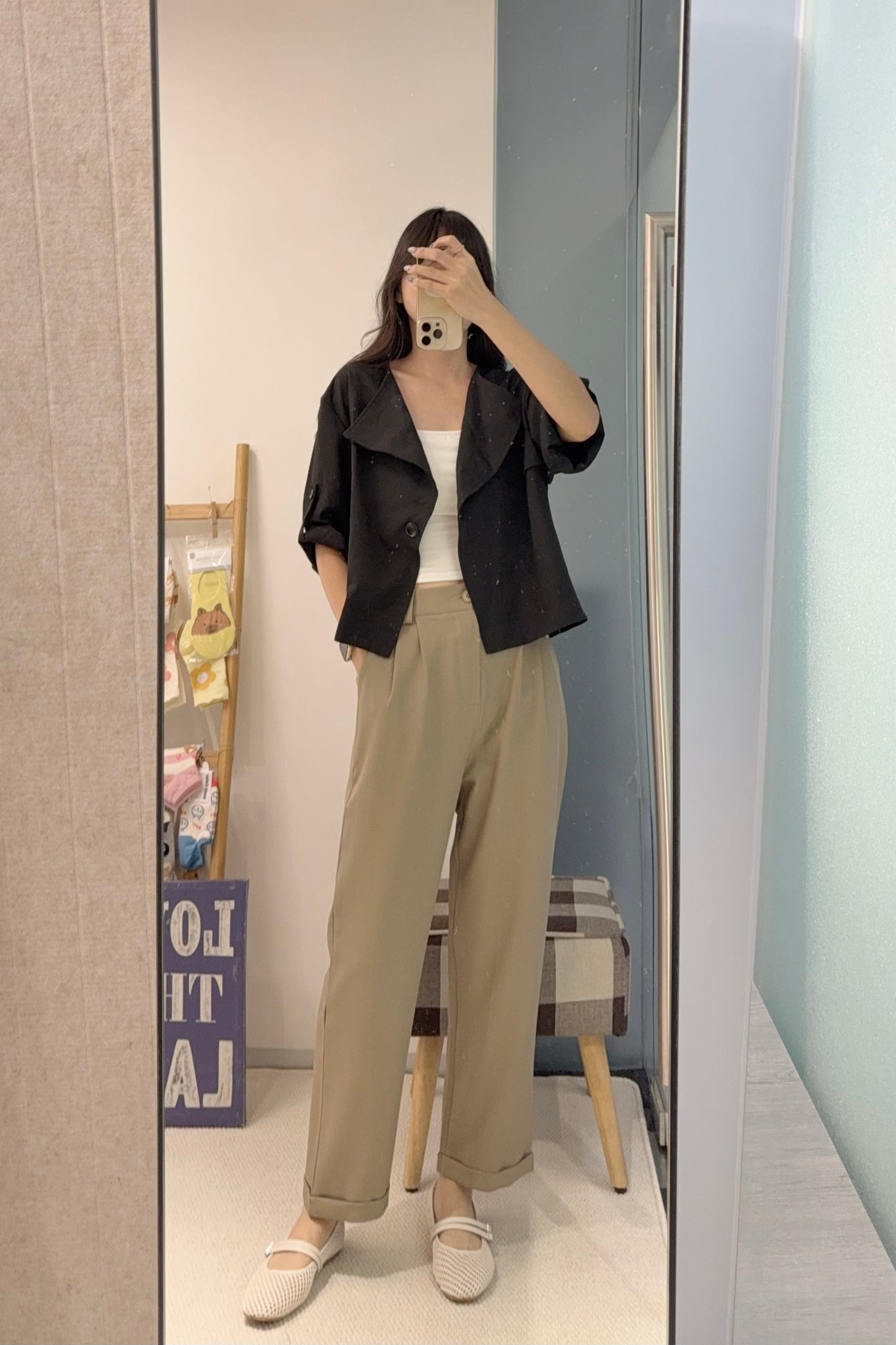 初秋・短身單扣鈕西裝外套 2色入 1S60839