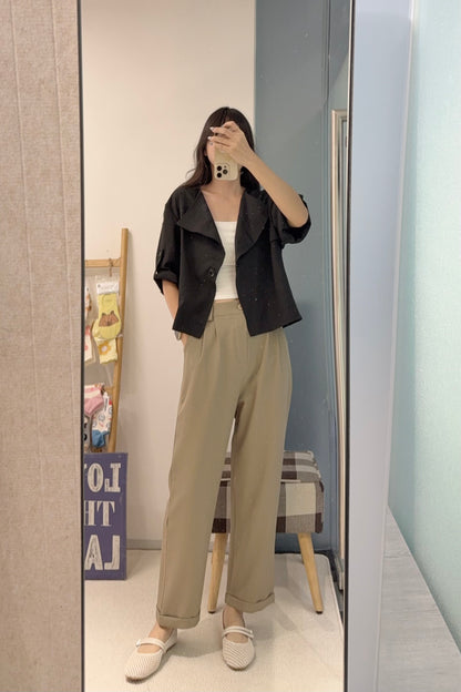 初秋・短身單扣鈕西裝外套 2色入 1S60839