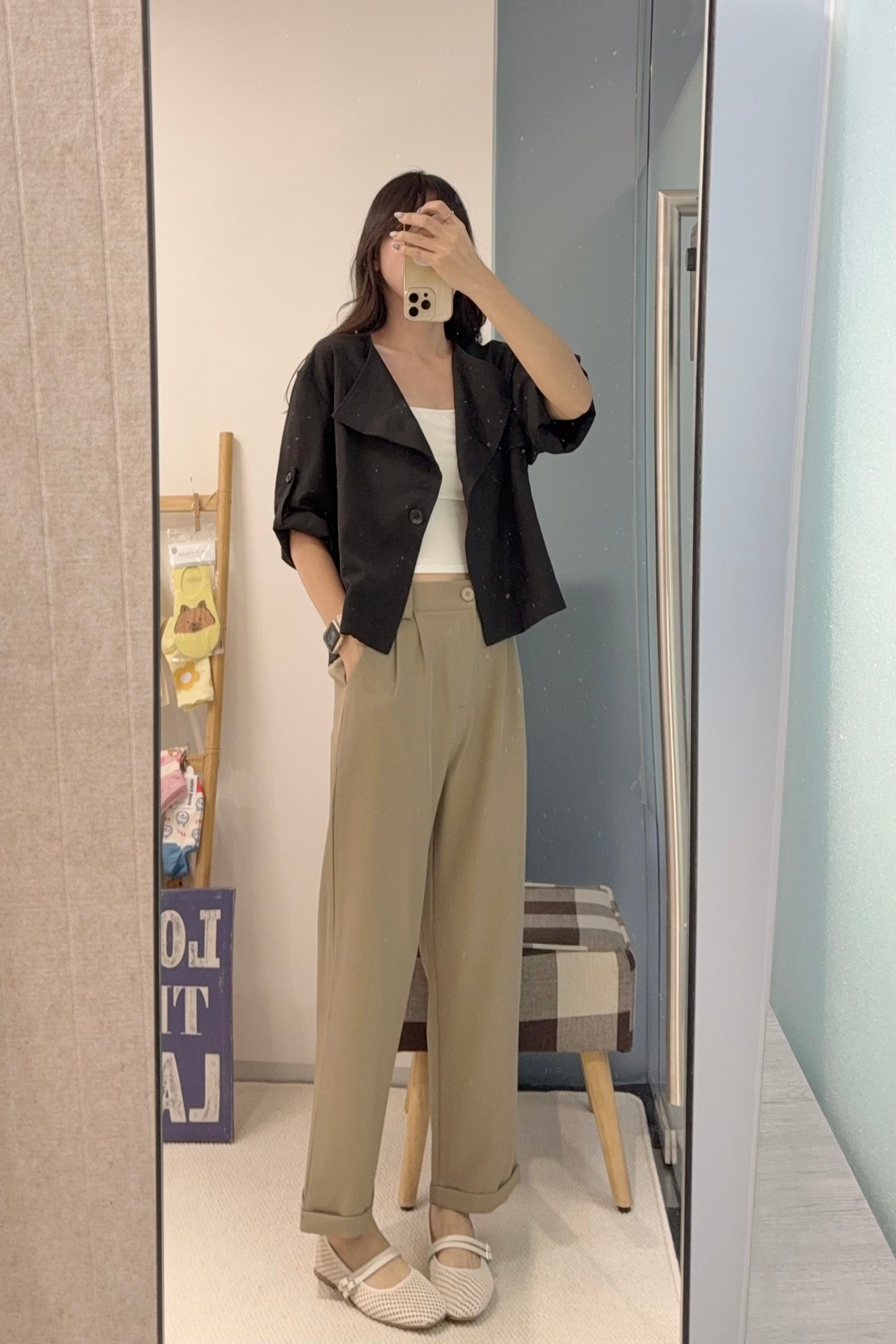 初秋・短身單扣鈕西裝外套 2色入 1S60839