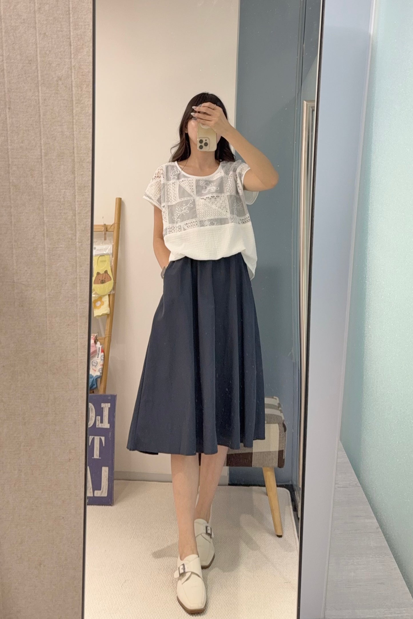 夏季・通花拼布連身裙 1S20841