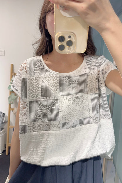 夏季・通花拼布連身裙 1S20841