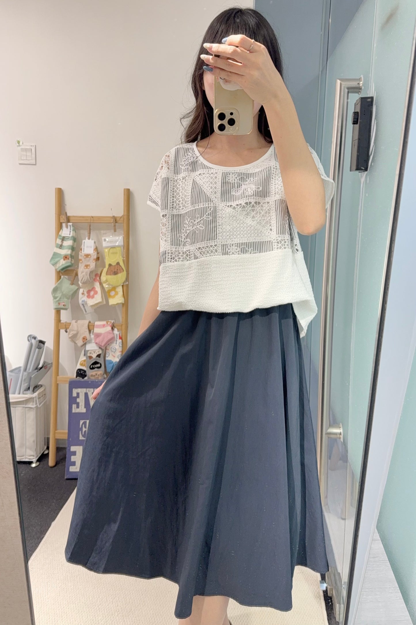 夏季・通花拼布連身裙 1S20841