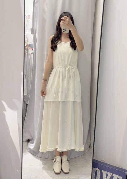 夏季・立體Ruffle邊假兩件長裙 2色入 1S60329