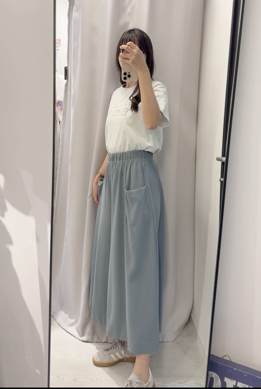 夏季・大口袋滑西裝料闊腳褲 2色入 1S70330