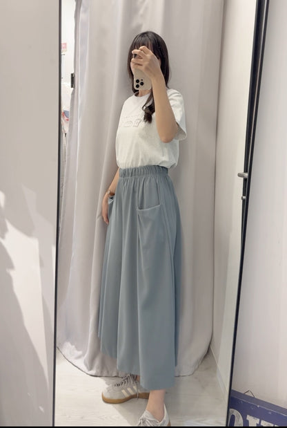 夏季・大口袋滑西裝料闊腳褲 2色入 1S70330