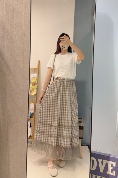夏季・馬卡龍色透邊上衣 3色入 1S10901