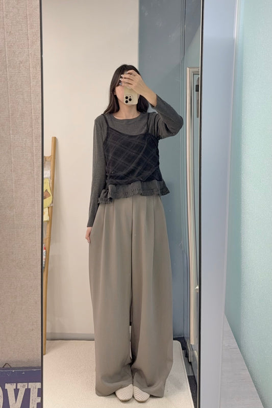 初秋・皺褶寬鬆西褲 2色入 1S70907