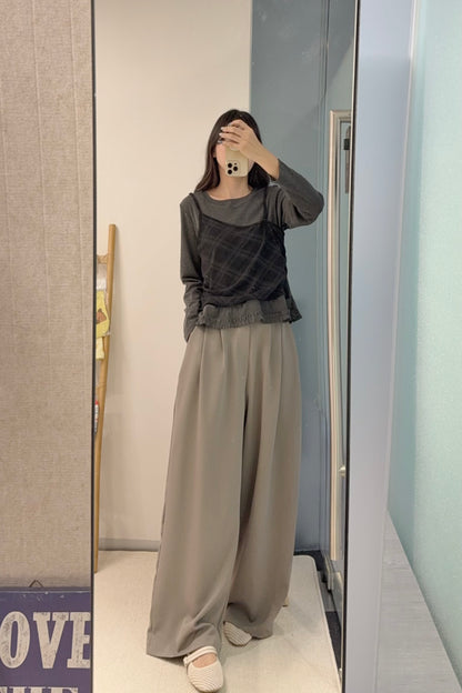 初秋・皺褶寬鬆西褲 2色入 1S70907