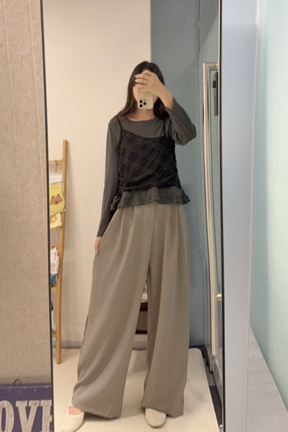 初秋・皺褶寬鬆西褲 2色入 1S70907