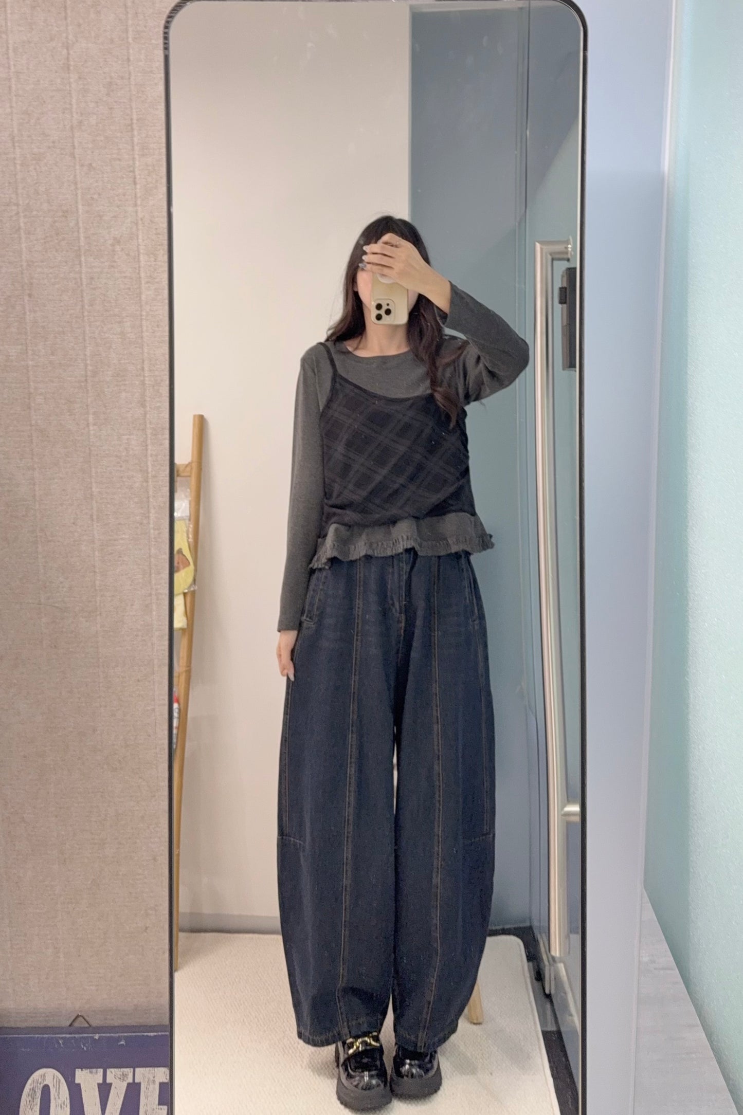 初秋・全橡筋彎刀牛仔褲 1S70905