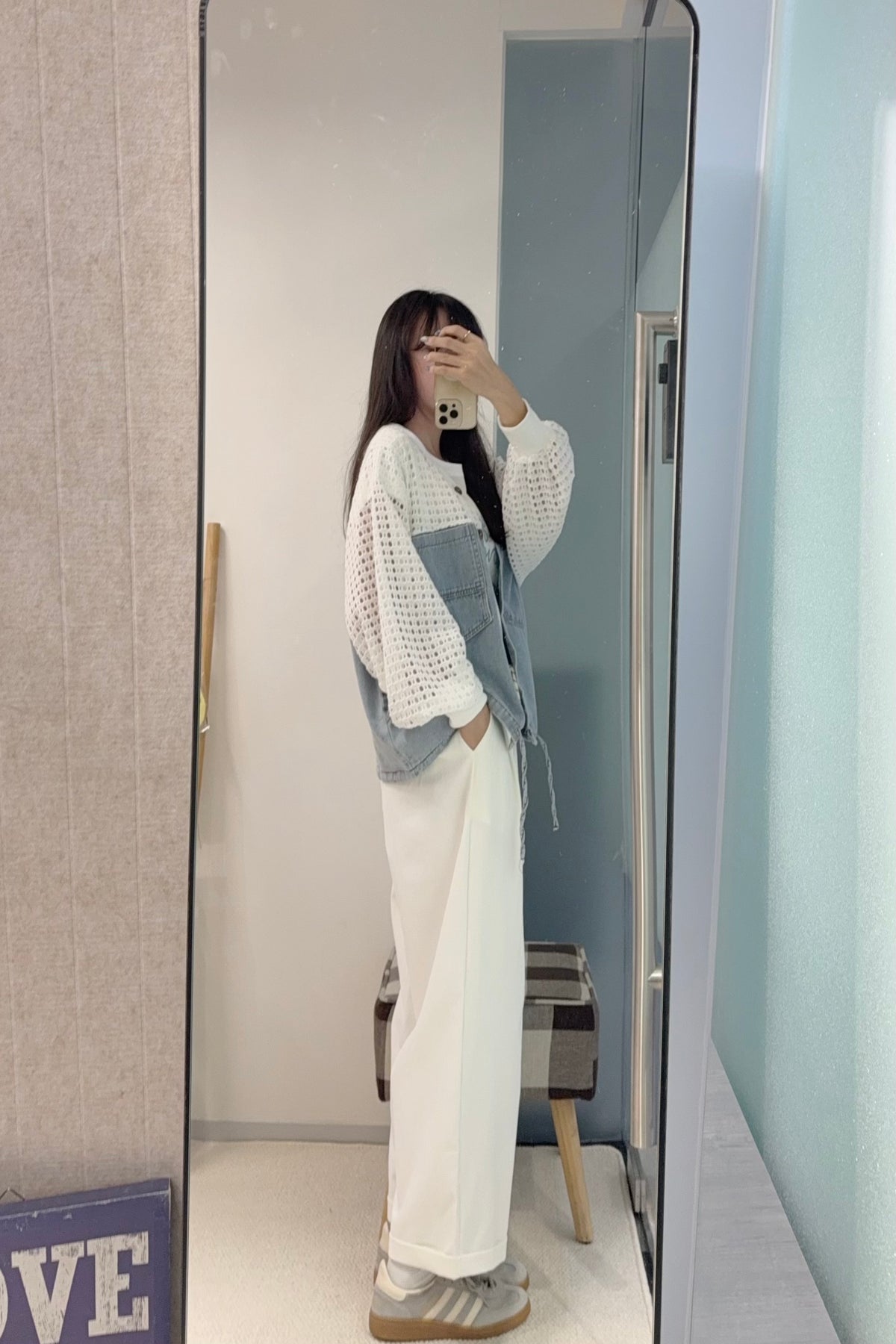 初秋・通花拼接薄牛仔外套 1S70903