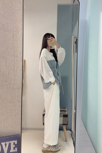 初秋・通花拼接薄牛仔外套 1S70903