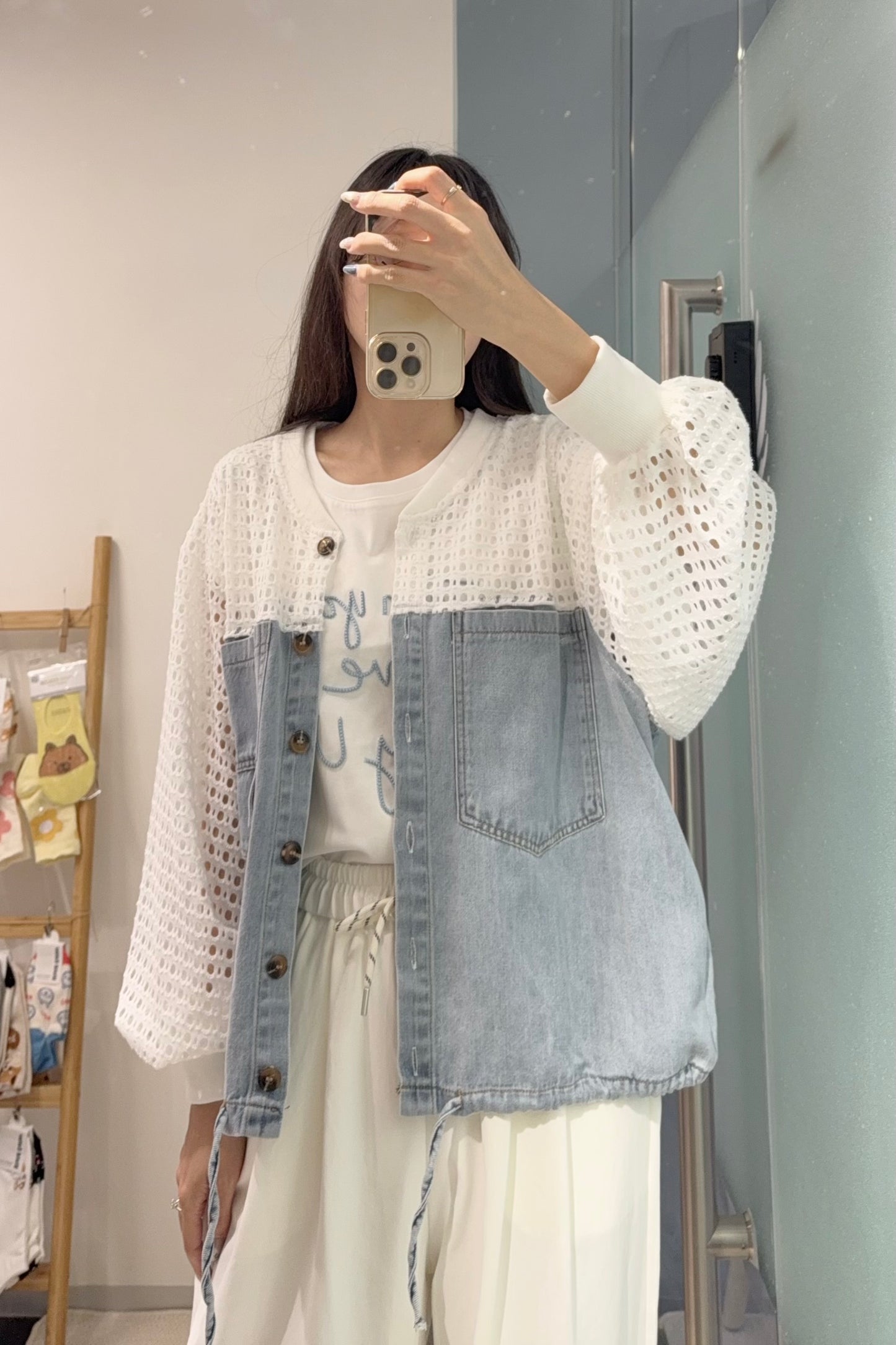 初秋・通花拼接薄牛仔外套 1S70903