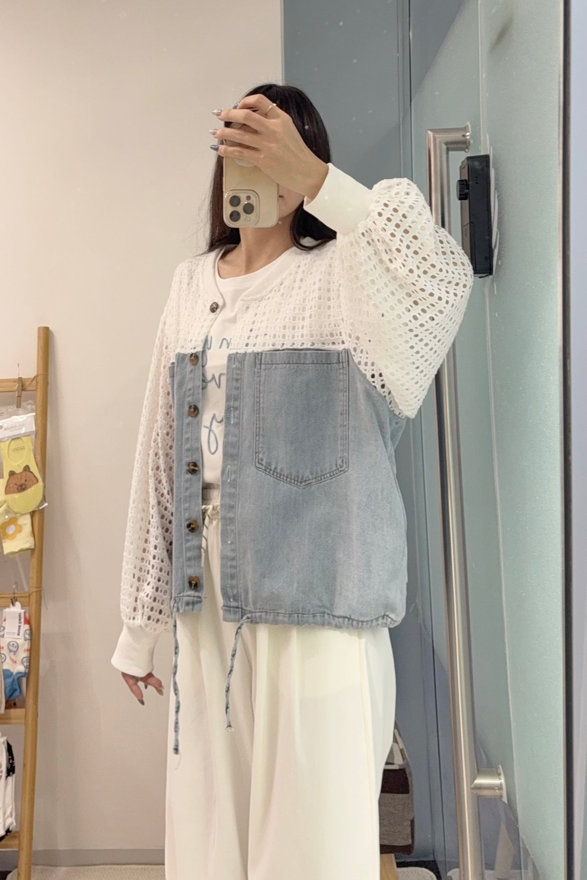 初秋・通花拼接薄牛仔外套 1S70903