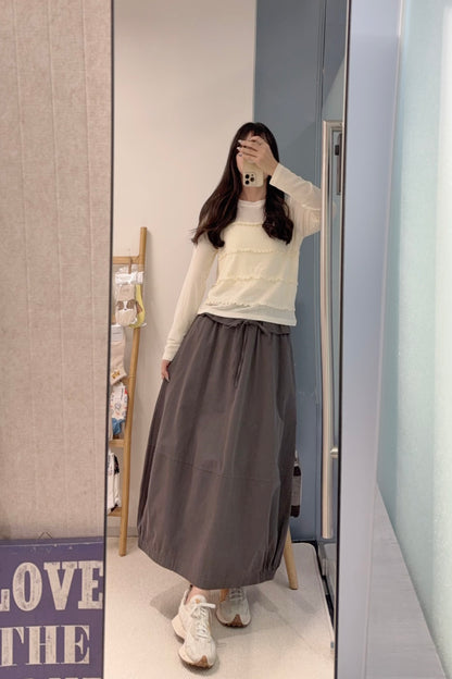 初秋・假兩件Ruffles薄長袖 3色入 1S70910