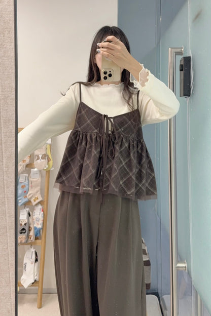 初秋・學院風格仔吊帶衫 2色入 1S60913