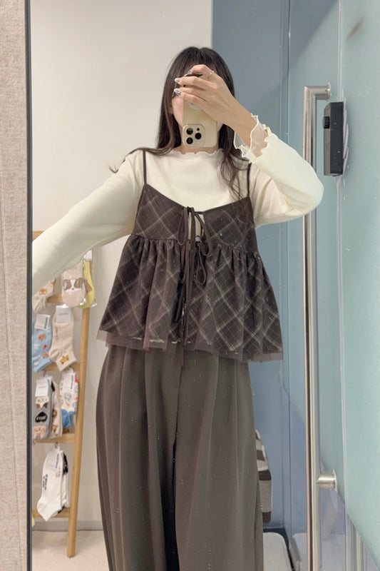 初秋・學院風格仔吊帶衫 2色入 1S60913