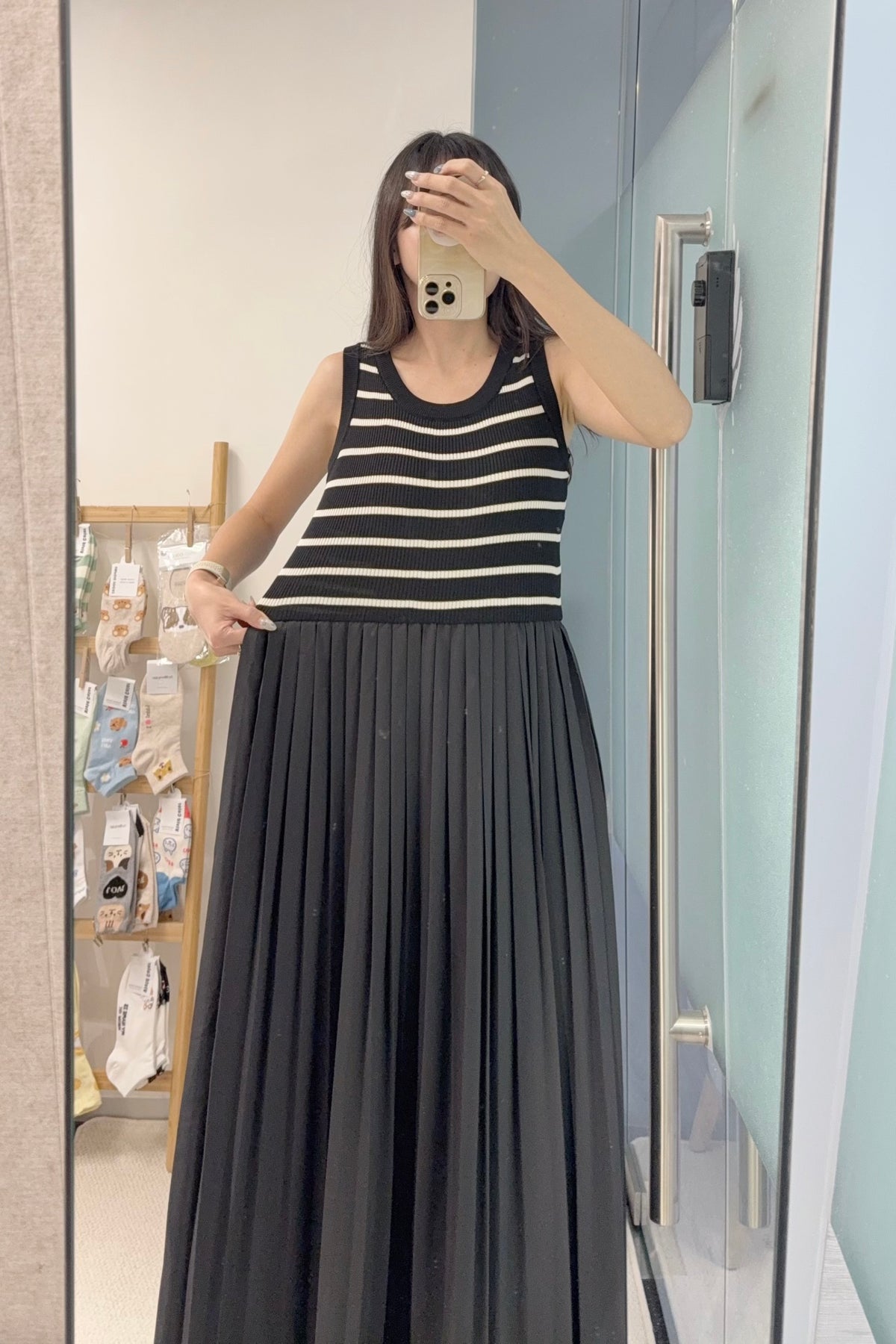初秋・橫間百褶長裙配外套 2色入 1S60916