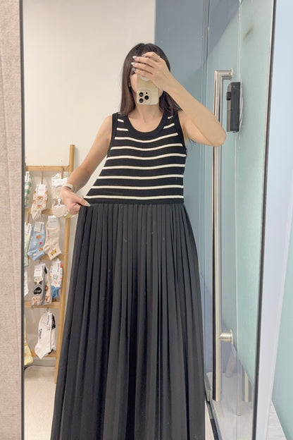 初秋・橫間百褶長裙配外套 2色入 1S60916