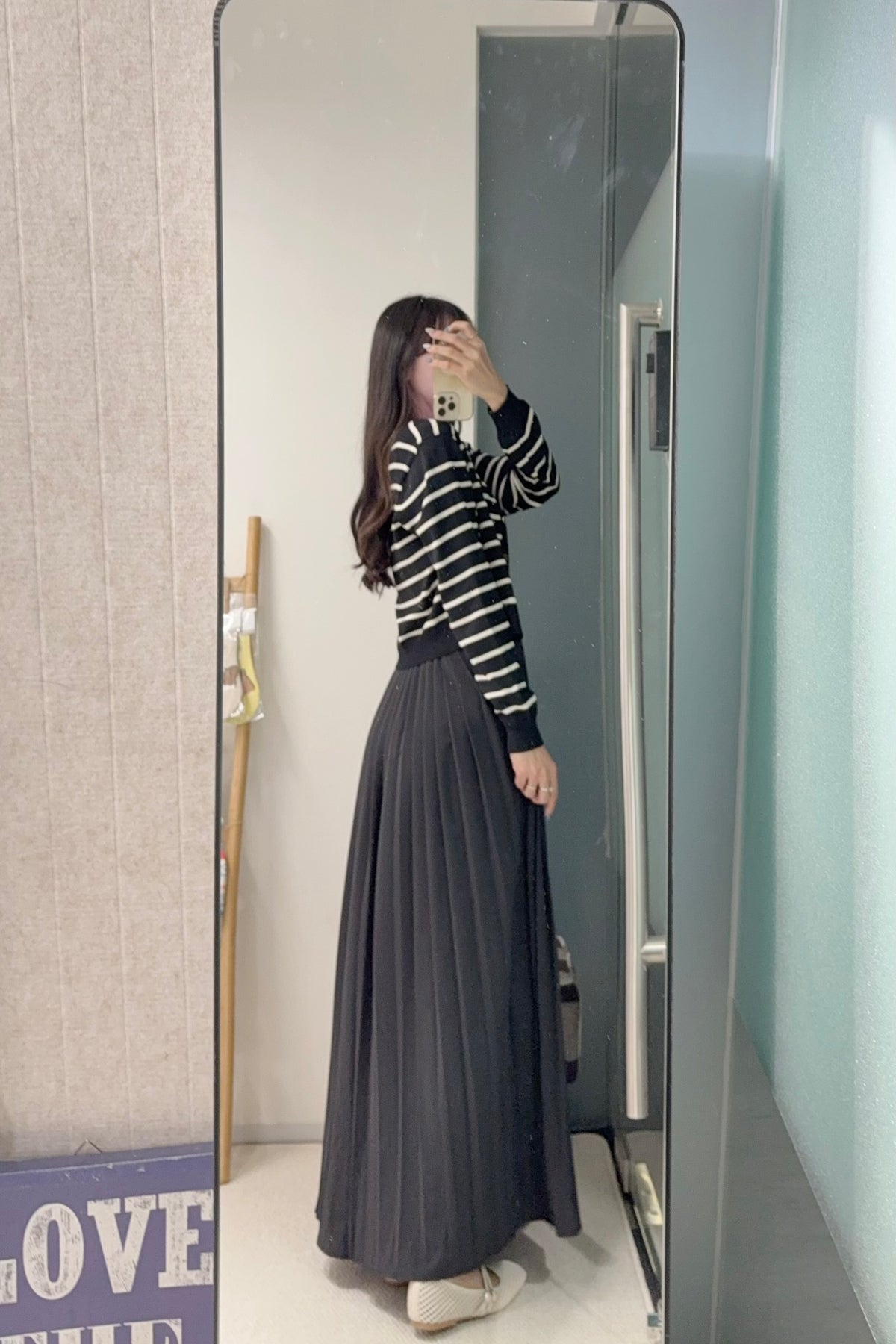 初秋・橫間百褶長裙配外套 2色入 1S60916