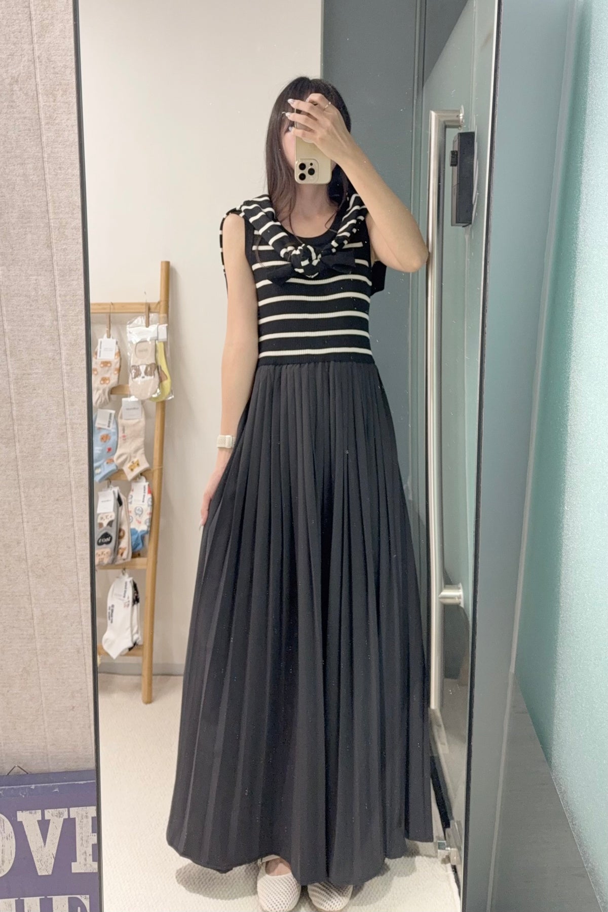 初秋・橫間百褶長裙配外套 2色入 1S60916