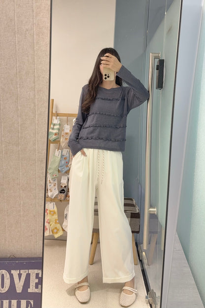 初秋・假兩件Ruffles薄長袖 3色入 1S70910