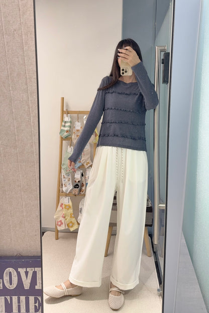 初秋・假兩件Ruffles薄長袖 3色入 1S70910